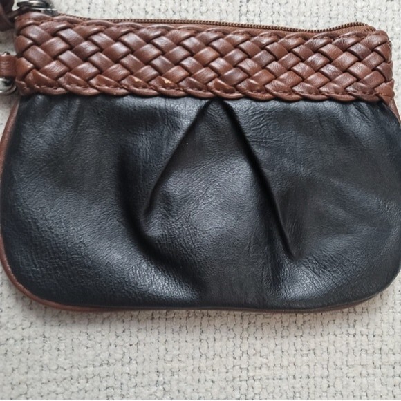 NY&C Wristlet Wallet Brown and black faux leather - NWT - Picture 8 of 12